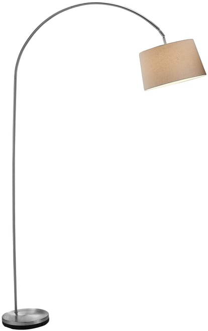 Satin Steel Goliath Arc Floor Lamp