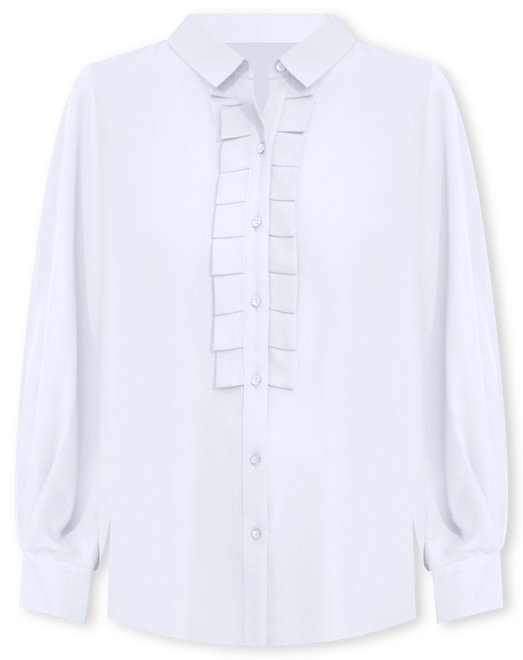 Karl Lagerfeld Women's Collared Pleat-Front Long-Sleeve Top