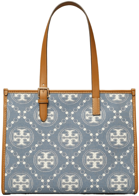 Tory Burch Small T Monogram Denim Tote | Bloomingdale's