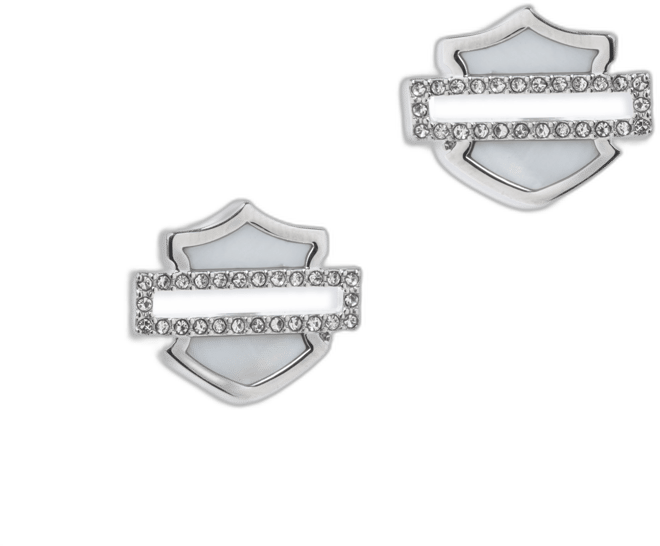 Women's Mother of Pearl Bar &Shield Stud Earrings