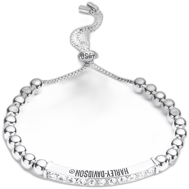 Women's Harley-Davidson Logo Bar Metal Beaded Bracelet