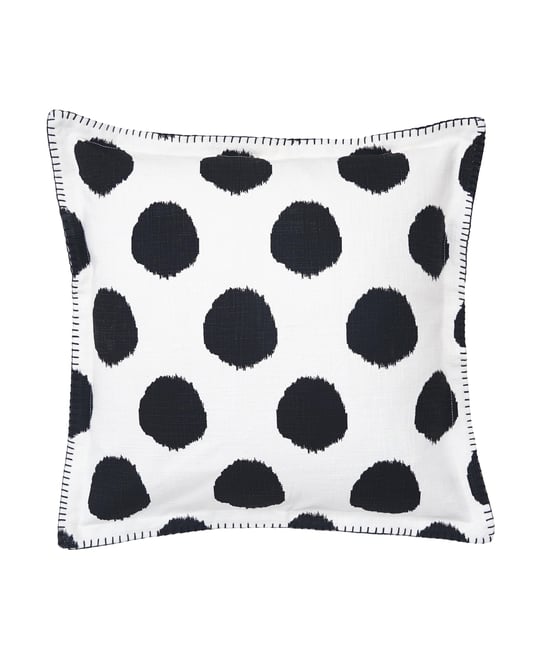 Dot Onyx Black Polka Dot Printed Throw Pillow, 20" x 20"