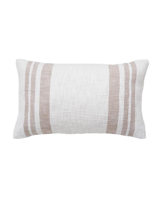 Morgan Dune Woven Striped Chambray Luxury Premium Spring & Summer Rectangle Accent Pillow, 14" x 22"