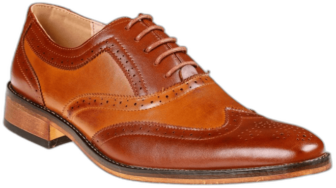 Men's Two Tone Wing Tip Oxford Dress Shoes