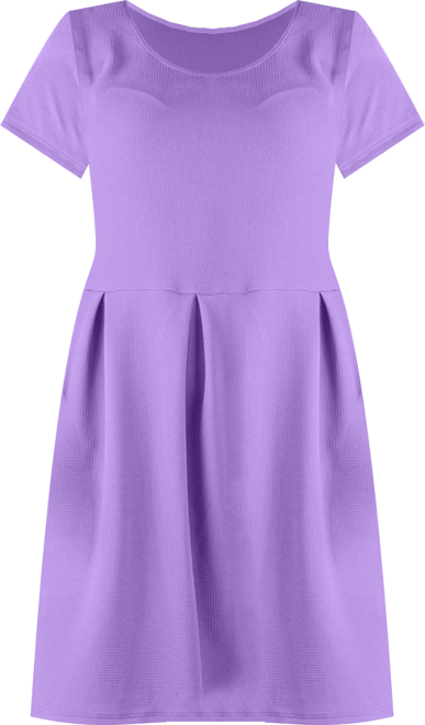 Plus Size Scoop Neck Knee Length Pocket Dress