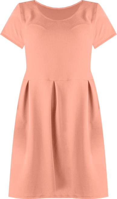 Plus Size Scoop Neck Knee Length Pocket Dress