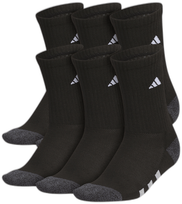 Boys Youth Athletic Cushioned Crew Socks, Pack of 6