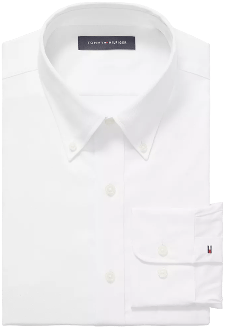 Men's Th Flex Regular Fit Wrinkle Resistant Stretch Twill Dress Shirt