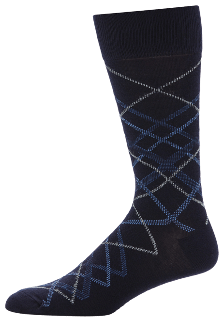 Men's Diagonal Plaid Dress Socks