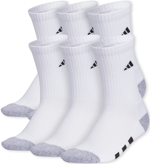 Boys Youth Athletic Cushioned Crew Socks, Pack of 6