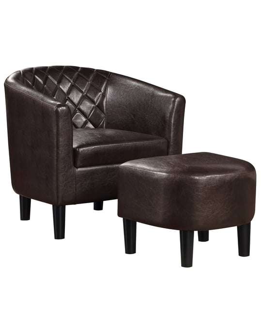 27.75" Faux Leather Roosevelt Accent Chair with Ottoman