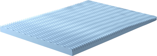 4" Wave Convoluted Gel Memory Foam Mattress Topper, King