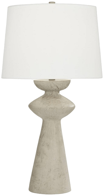 Claire 30" Tall Large Mid Century Modern Farmhouse Rustic End Table Lamp White Beige Living Room Bedside