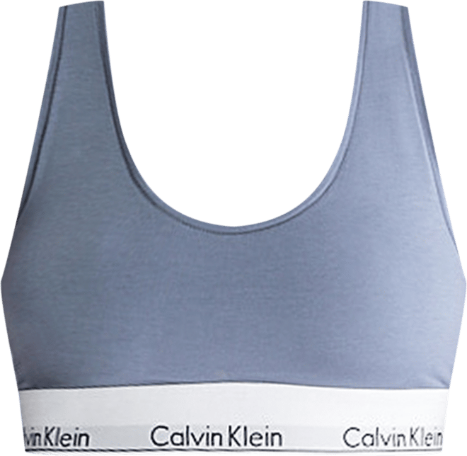 Calvin Klein Women's Modern Cotton Skinny Strap Bralette Grey, Large 28B  26C 34D