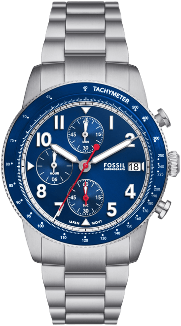 Men's Sport Tourer Chronograph Silver-Tone Stainless Steel Watch 42mm