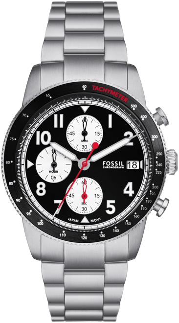 Men's Sport Tourer Chronograph Silver-Tone Stainless Steel Watch 42mm