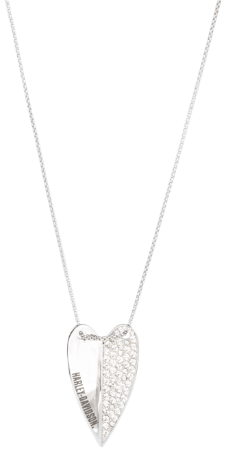 Women's 28" H-D Half Pavé Heart Necklace