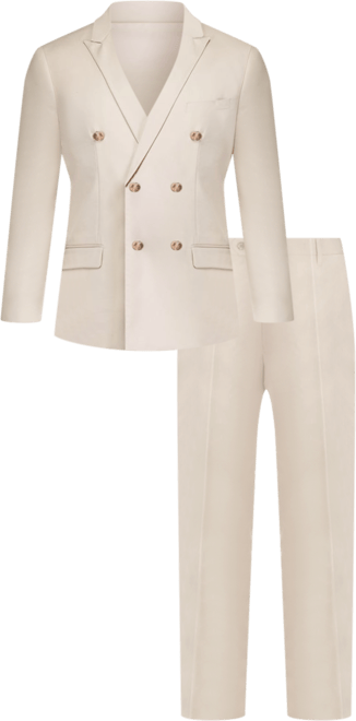 Men's Slim Fit 2-Piece Double Breasted Suit