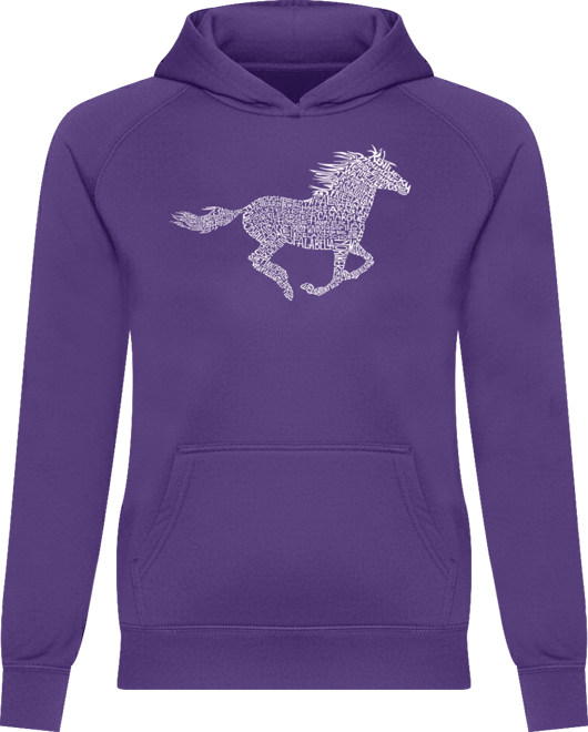 Women's Word Art Hooded Sweatshirt -Horse Breeds