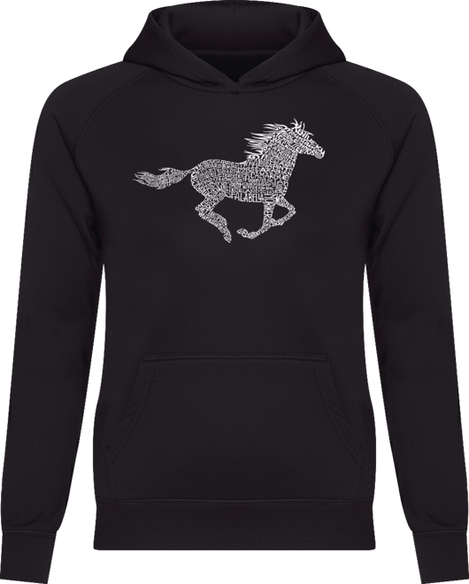 Women's Word Art Hooded Sweatshirt -Horse Breeds