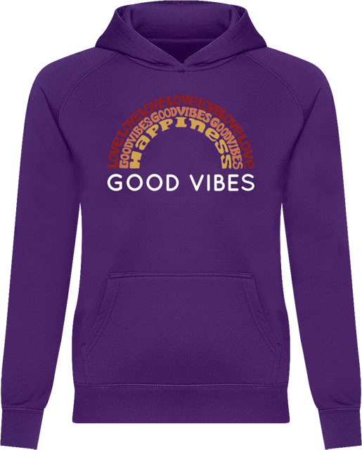 Women's Word Art Good Vibes Hooded Sweatshirt