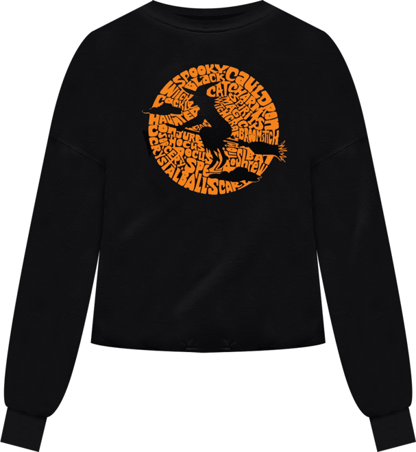Women's Spooky Witch Word Art Crew Neck Sweatshirt