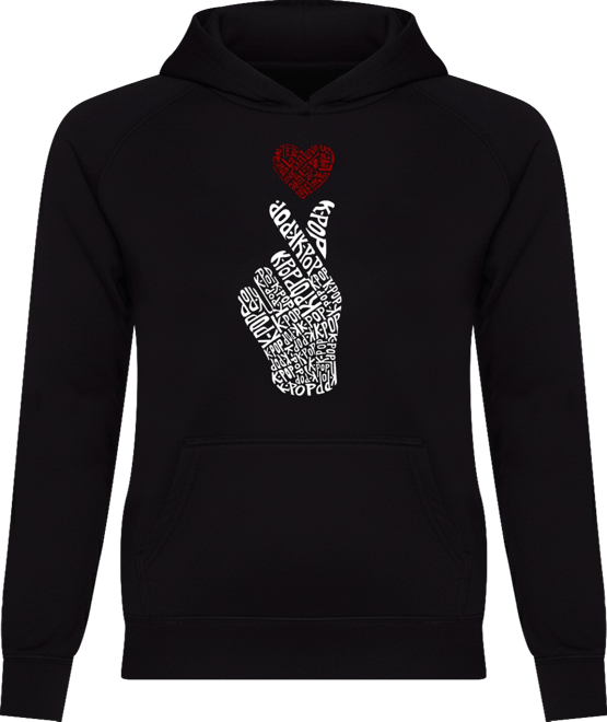 Women's K-Pop Word Art Hooded Sweatshirt