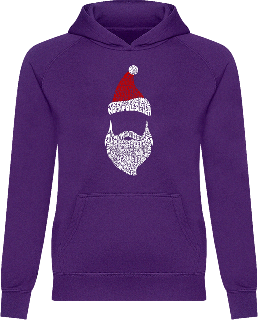 Women's Santa Claus Word Art Hooded Sweatshirt
