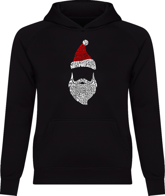 Women's Santa Claus Word Art Hooded Sweatshirt