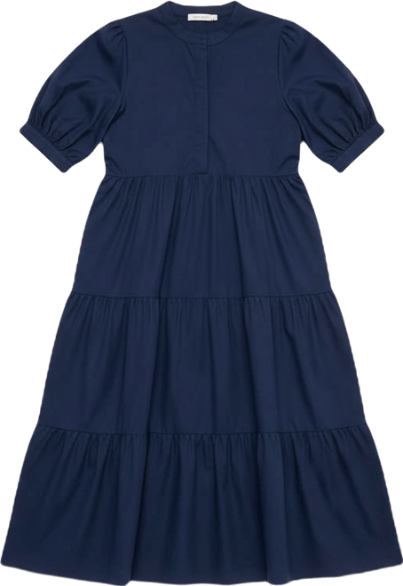 Women's Short Puff Sleeve Midi Dress