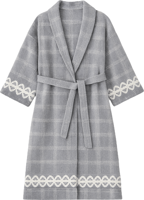 Women's Long Plaid Wrap Coat
