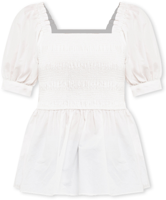 Women's Smocked Bow Tie Peplum Top