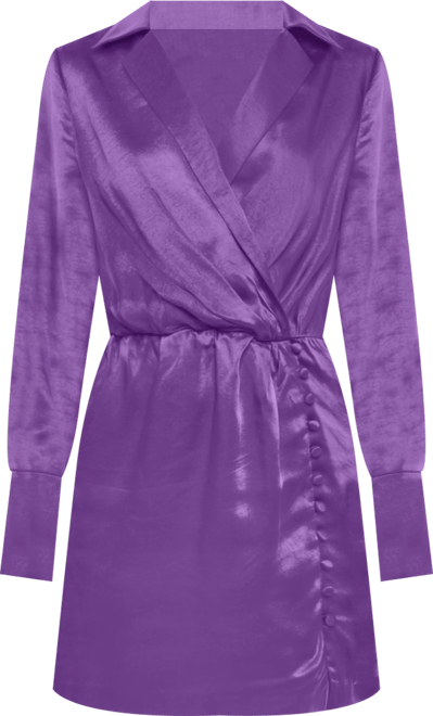 Women's Long Sleeve Satin Mini Dress