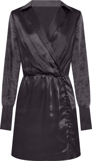 Women's Long Sleeve Satin Mini Dress