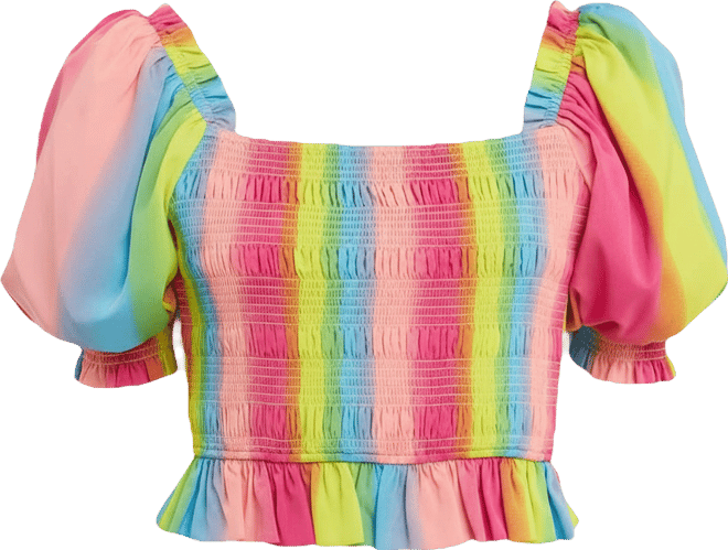 Women's Ombre Stripe Smocked Top