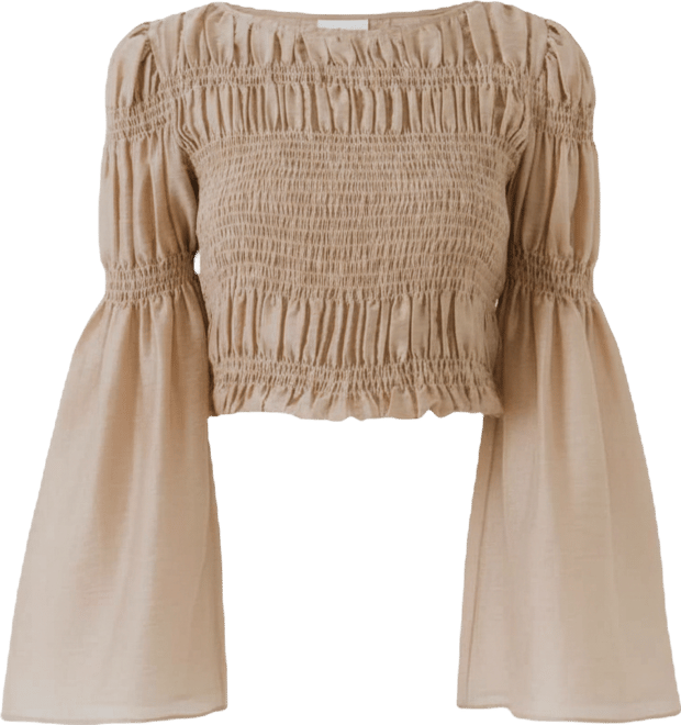 Women's Smocked Top with Bell Sleeves