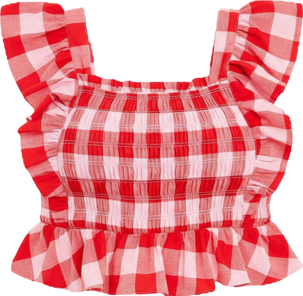 Plus Size Gingham Smocked Top