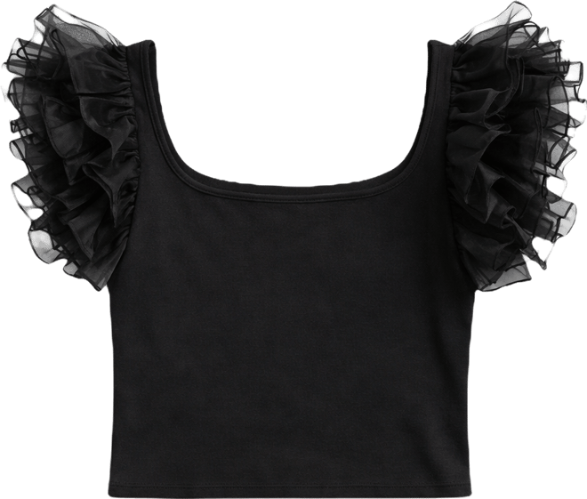 Women's Contrast Organza Top