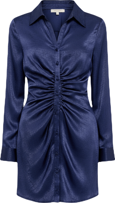 Women's Satin Front Cinched Mini Dress