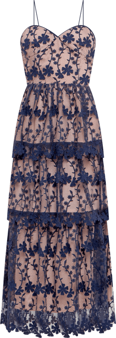 Women's Crochet Layered Midi Dress