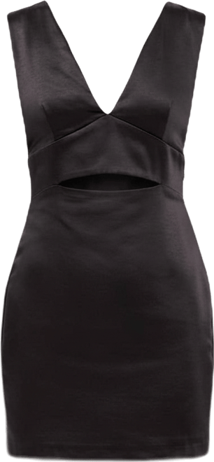 Women's Satin Cut-Out Mini Dress