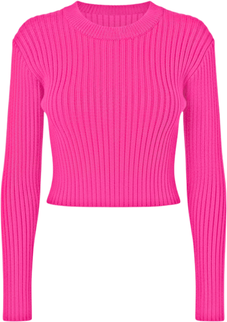 Women's Cropped Ribbed Knit Sweater