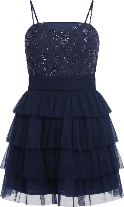 Women's Floral Detail Tulle Mini Dress