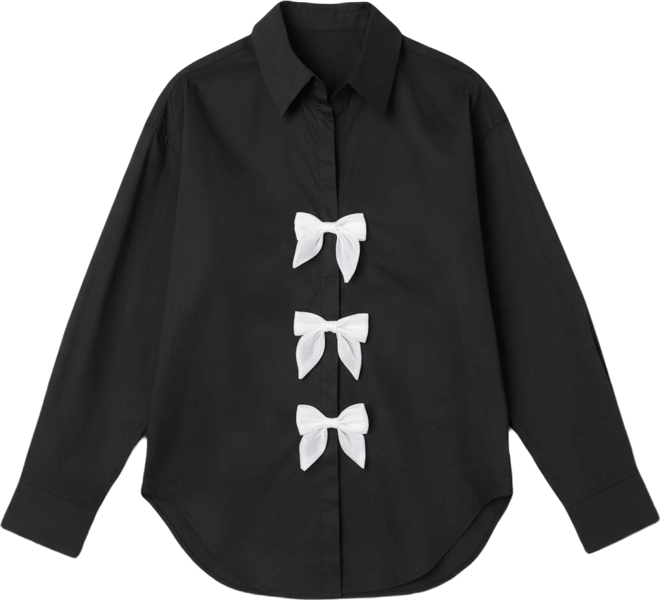 Women's Bow Poplin Shirt
