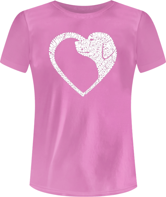Women's Dog Heart Word Art Short Sleeve T-shirt