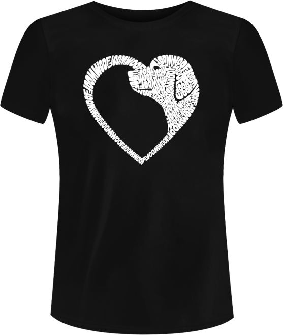 Women's Dog Heart Word Art Short Sleeve T-shirt
