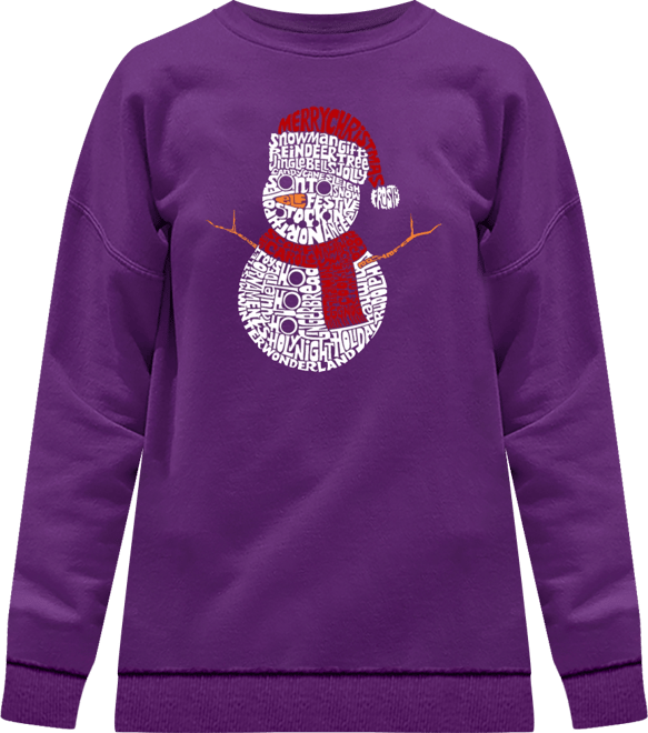 Women's Christmas Snowman Word Art Crewneck Sweatshirt