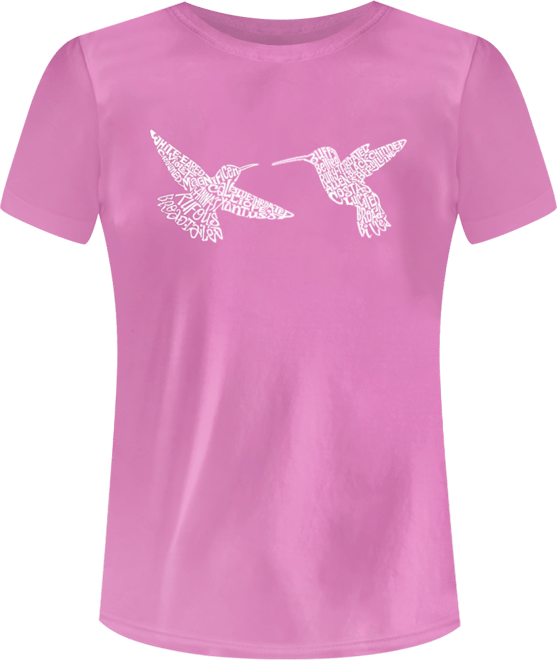 Women's Hummingbirds Word Art Short Sleeve T-shirt