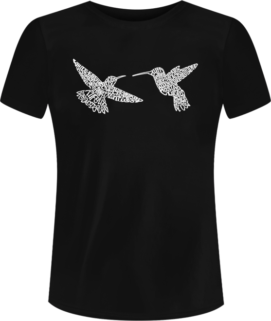 Women's Hummingbirds Word Art Short Sleeve T-shirt