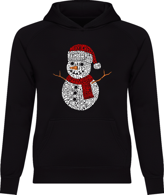 Women's Christmas Snowman Word Art Hooded Sweatshirt